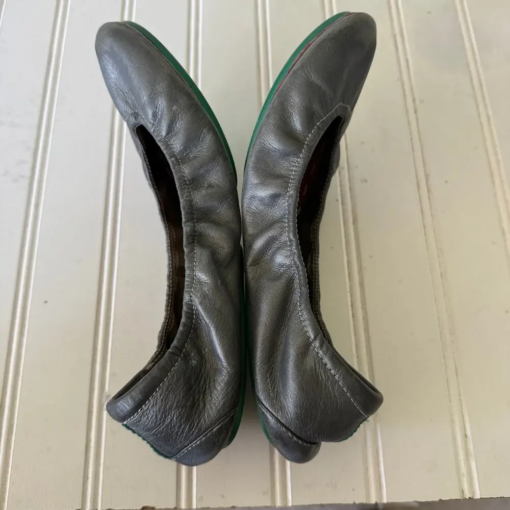 Tieks by Gavrieli Gray Leather Ballet Flats Women’s Size 7 Foldable Shoes